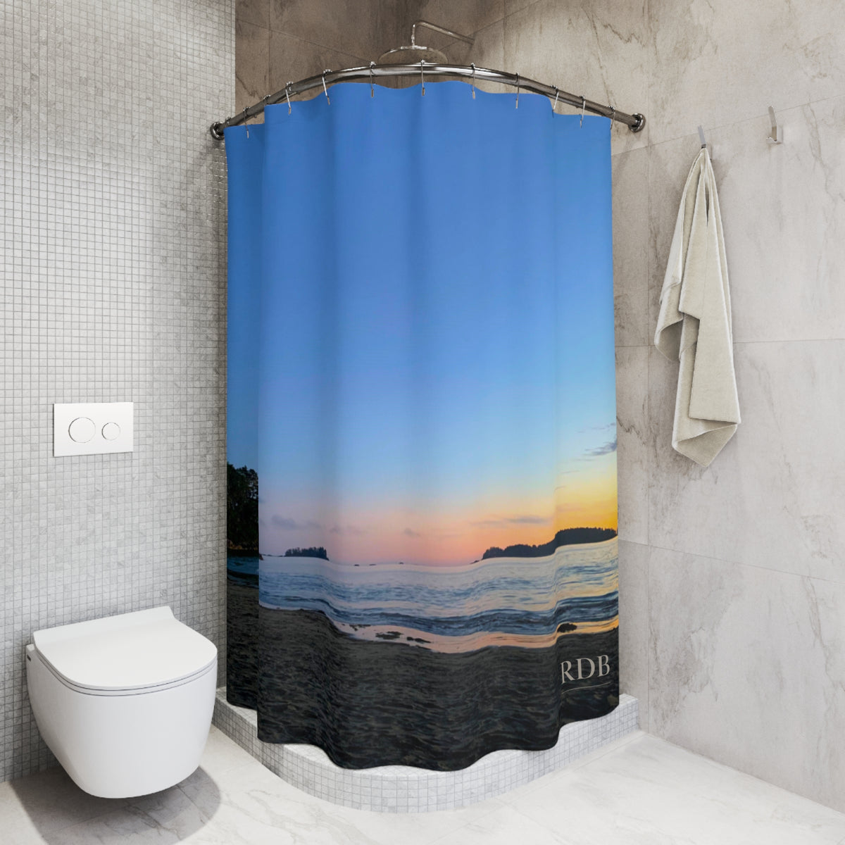 Full Moon Rising Shower Curtain
