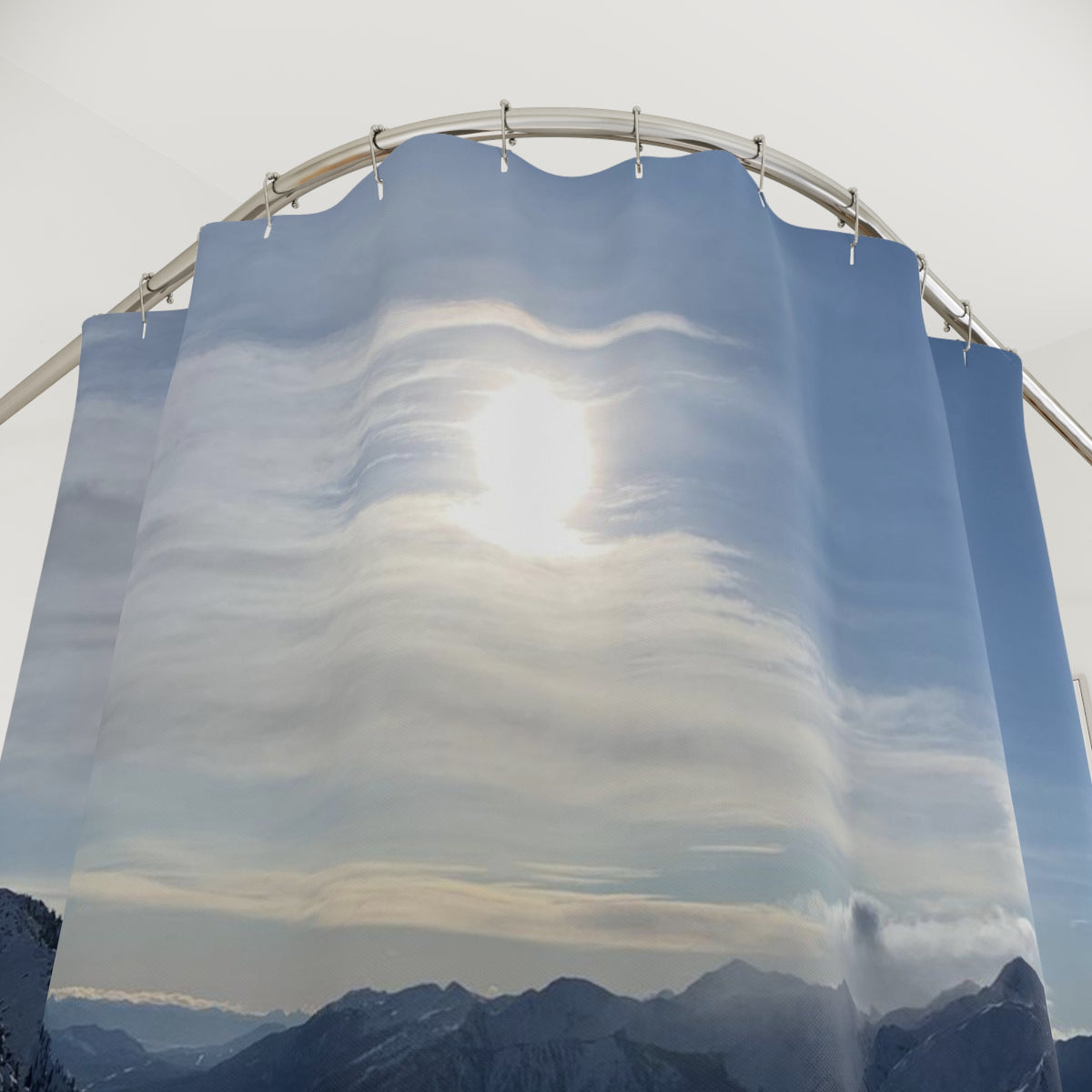 The Mountains are Calling Shower Curtain