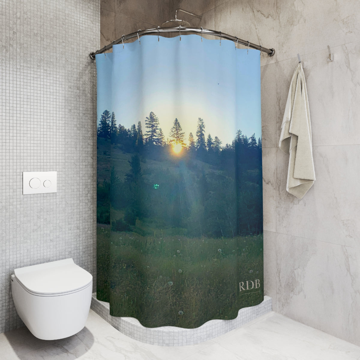 Sunrise in the Meadow Shower Curtain