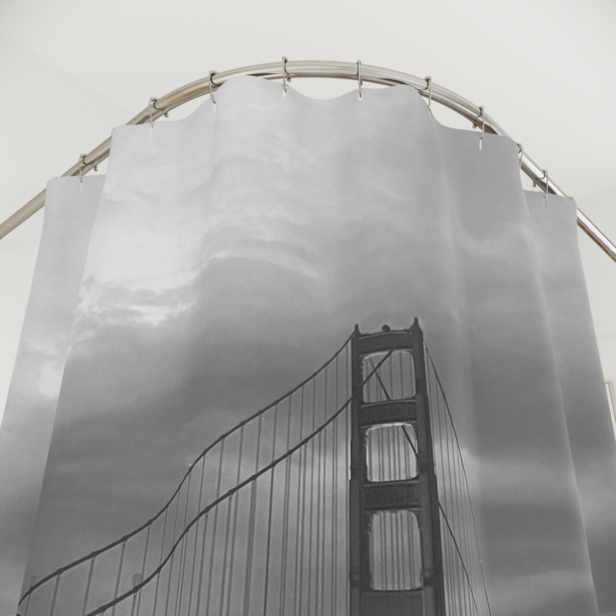 Golden Gate Bridge Black & White Shower Curtain