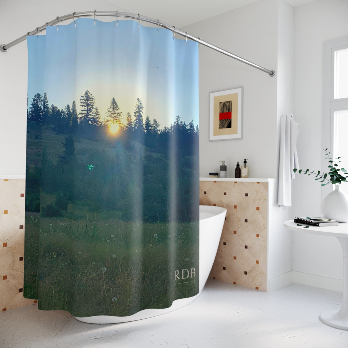 Sunrise in the Meadow Shower Curtain