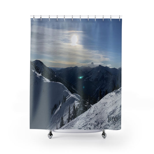 The Mountains are Calling Shower Curtain