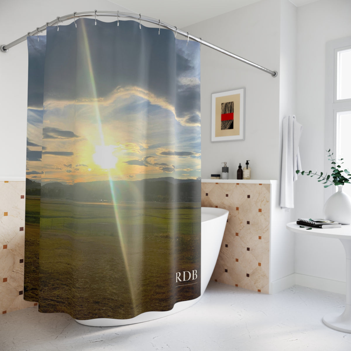 Golden Sunset Shower Curtain
