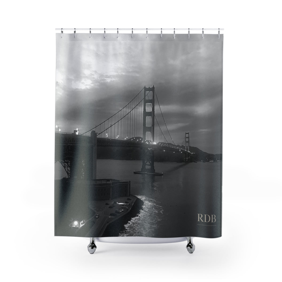 Golden Gate Bridge Black & White Shower Curtain