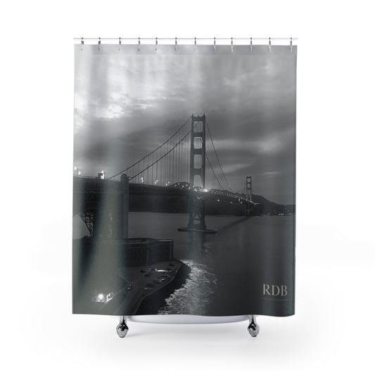 Golden Gate Bridge Black & White Shower Curtain