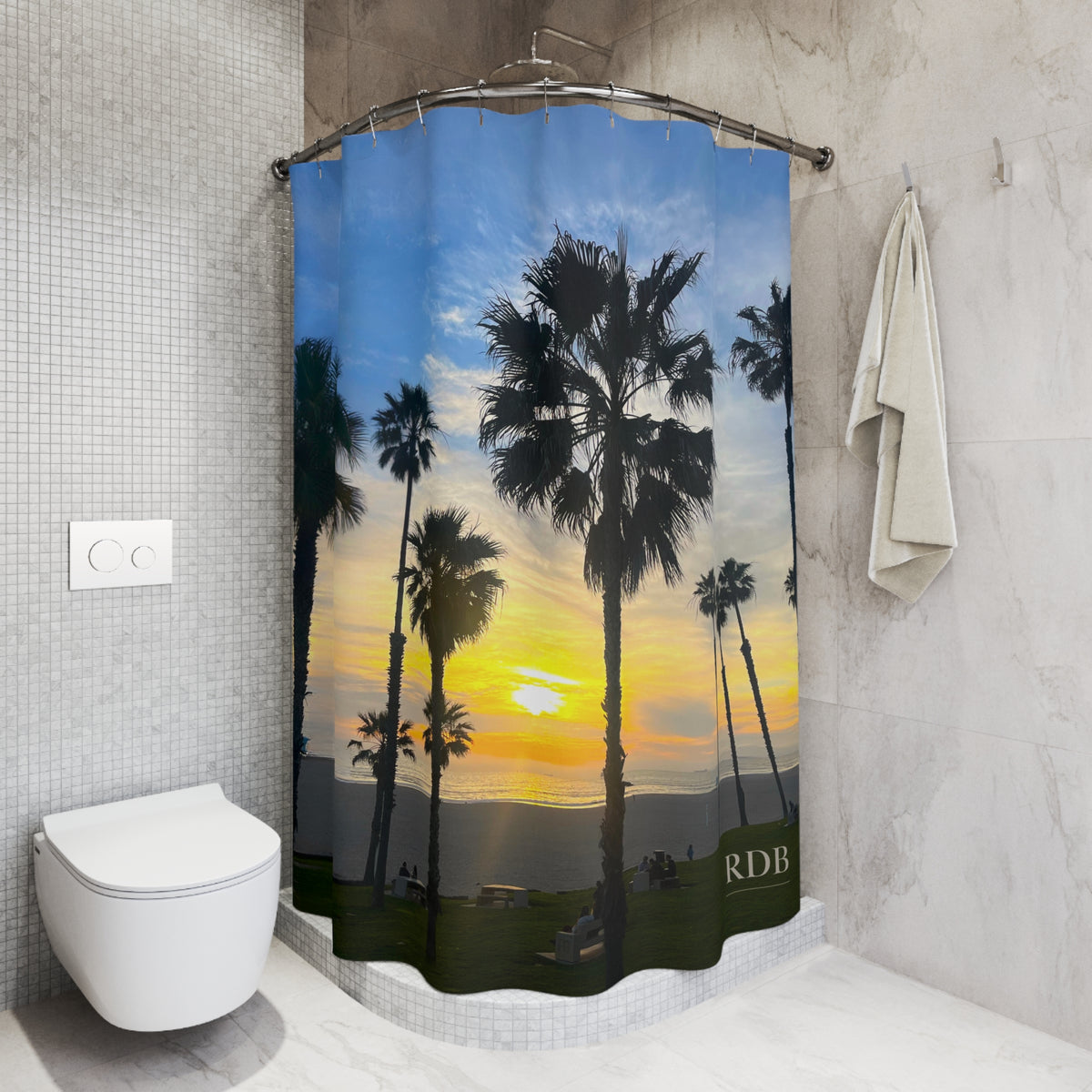 California Beach Vibes Shower Curtain