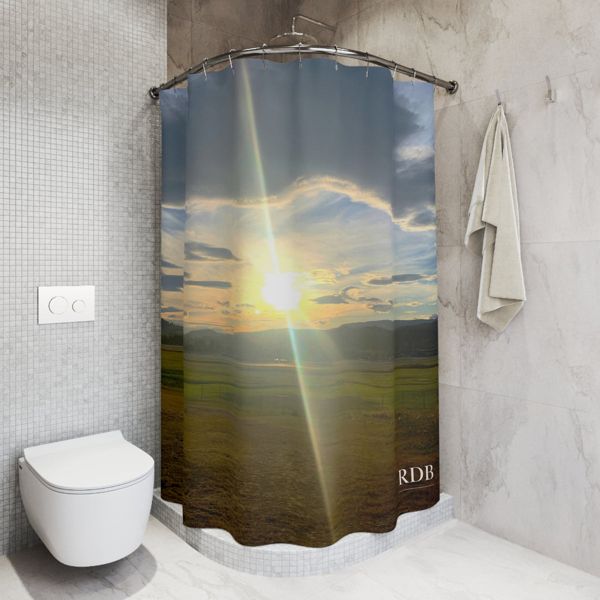 Golden Sunset Shower Curtain