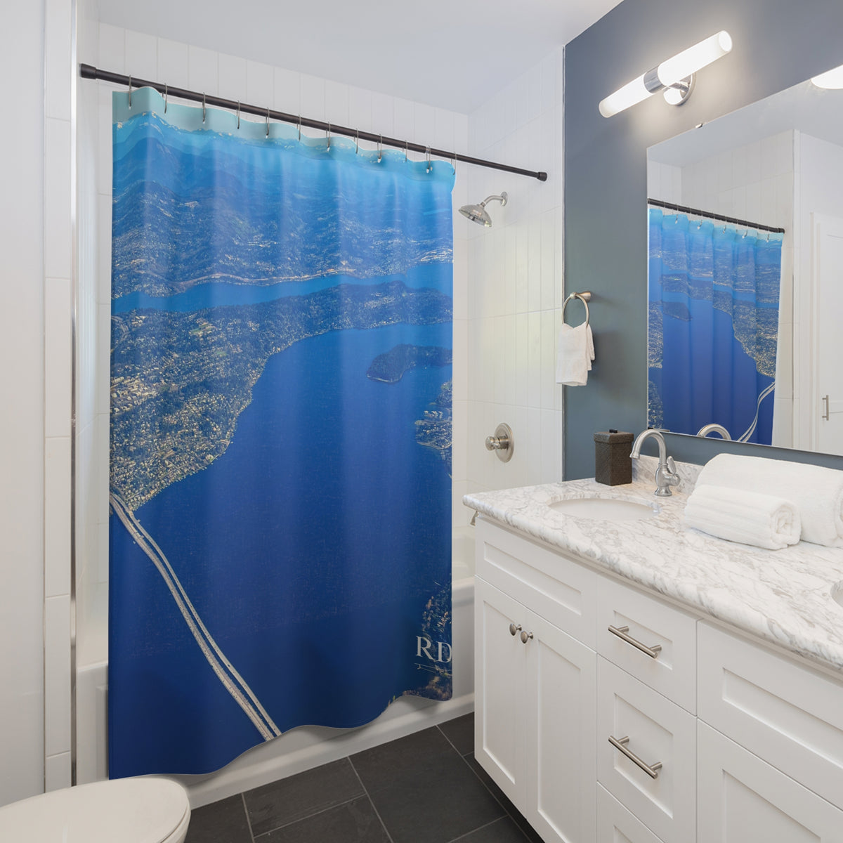 Seattle Aerial View Shower Curtain