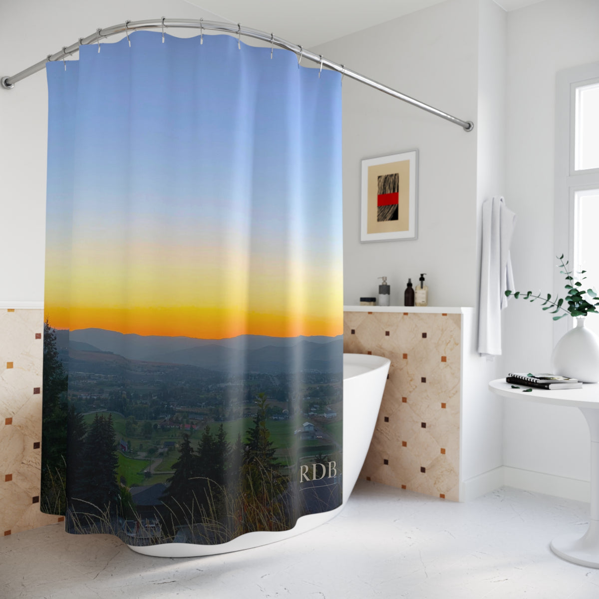 Sunset Over the Valley Shower Curtain