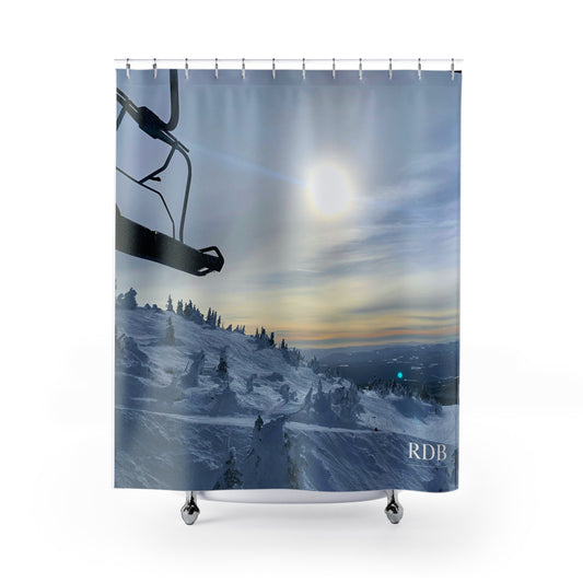 First Chair Snowboard Ski Shower Curtain
