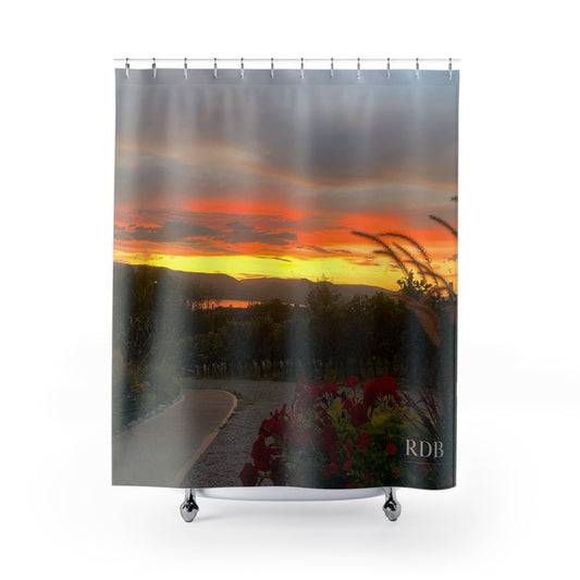 Winery Lake View Shower Curtain