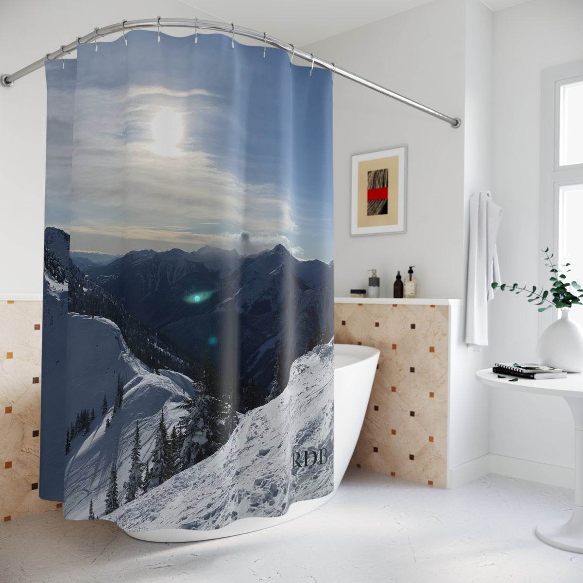 The Mountains are Calling Shower Curtain