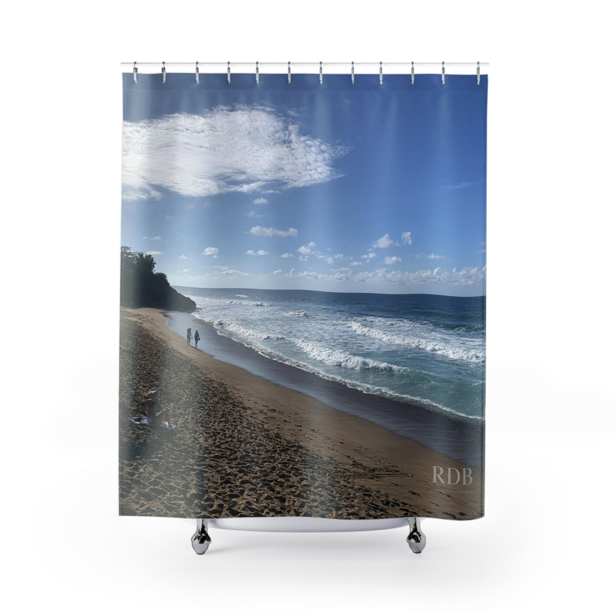 Tropical Sandy Beach Shower Curtain