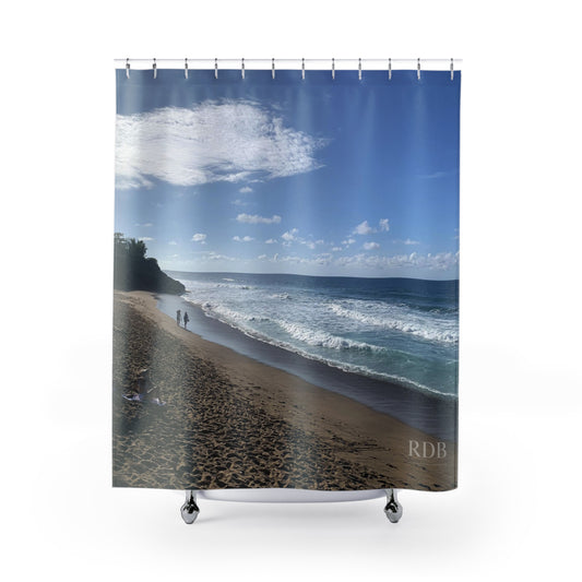 Tropical Sandy Beach Shower Curtain
