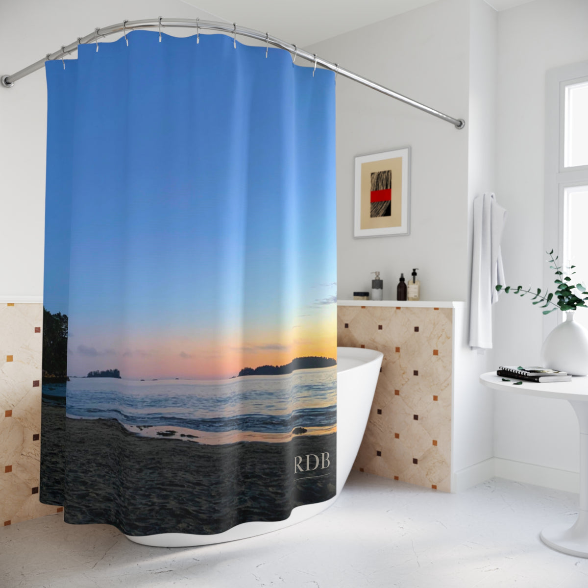 Full Moon Rising Shower Curtain