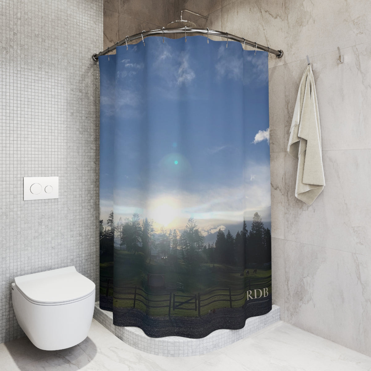 Farm Sunset Shower Curtain