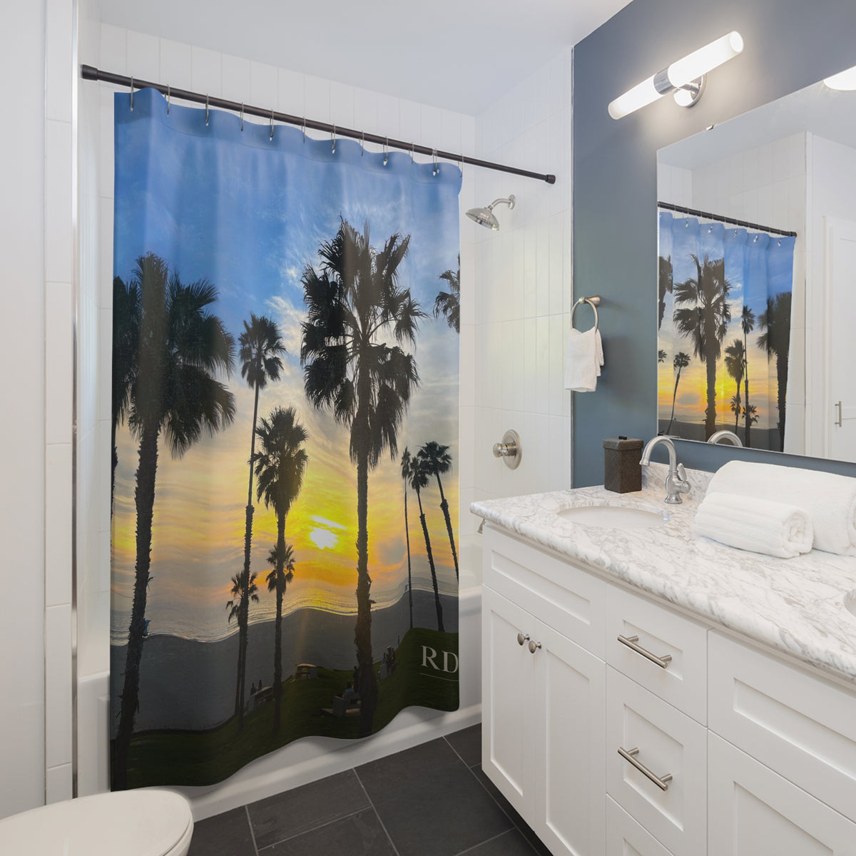 California Beach Vibes Shower Curtain